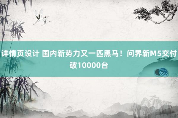 详情页设计 国内新势力又一匹黑马！问界新M5交付破10000台