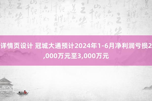 详情页设计 冠城大通预计2024年1-6月净利润亏损2,000万元至3,000万元